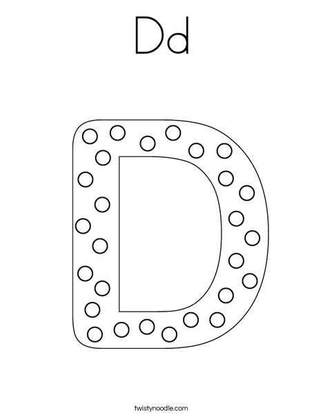 Letter D Dots Coloring Page