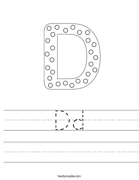 Letter D Dots Worksheet