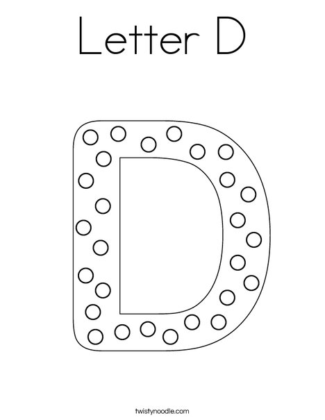 Letter D Coloring Page - Twisty Noodle