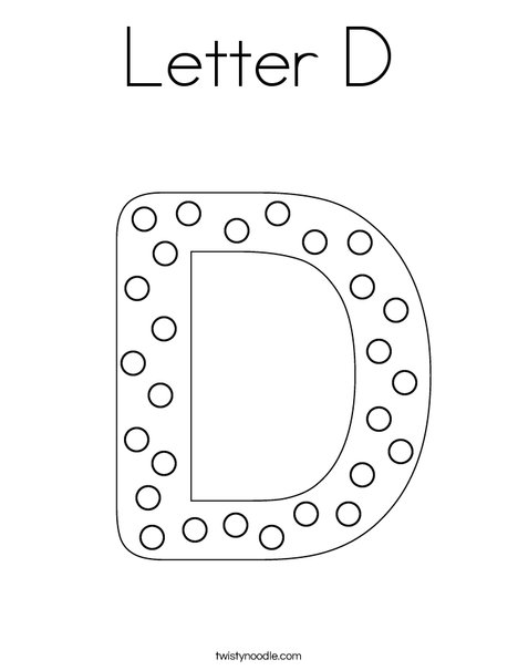 Letter D Dots Coloring Page