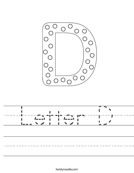 letter d worksheet twisty noodle