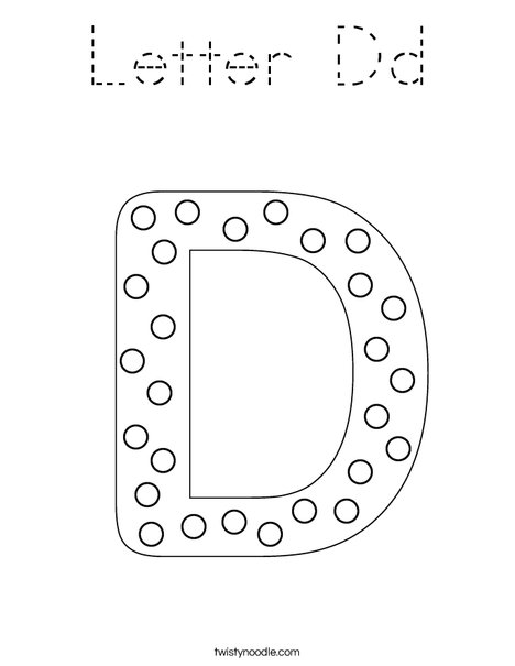 Letter D Dots Coloring Page