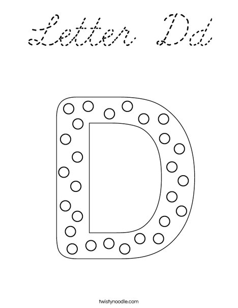 Letter D Dots Coloring Page