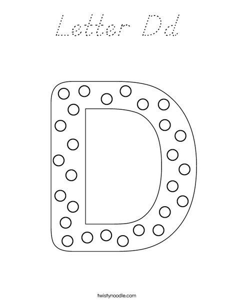 Letter D Dots Coloring Page