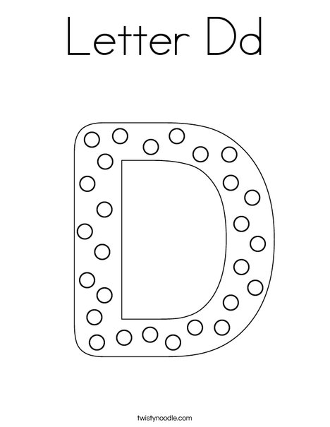 Letter D Dots Coloring Page