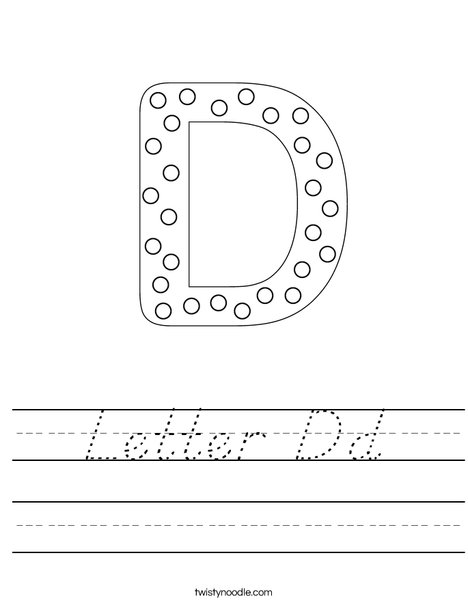 Letter D Dots Worksheet