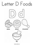 Letter D Foods Coloring Page