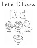 Letter D Foods Coloring Page