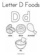 Letter D Foods Coloring Page