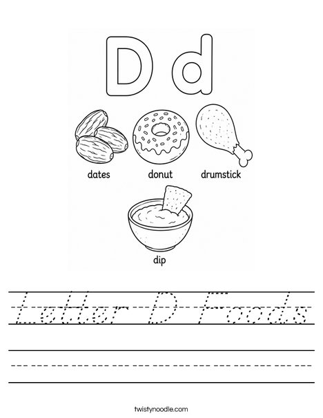 Letter D Foods Worksheet