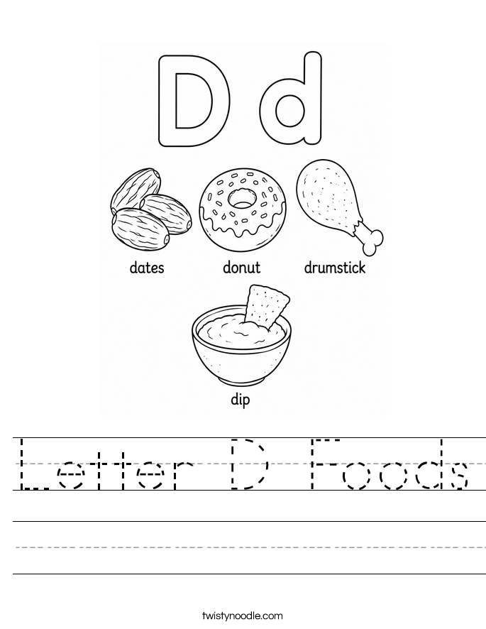 Letter D Foods Worksheet