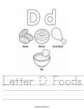 Letter D Foods Worksheet