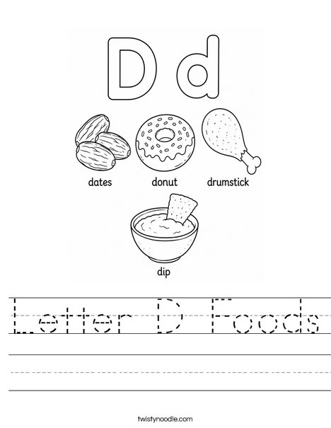 Letter D Foods Worksheet