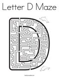 Letter D Maze Coloring Page