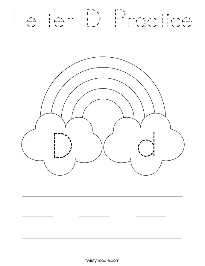 Letter D Practice Coloring Page