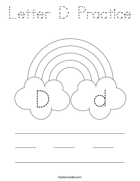 Letter D Practice Coloring Page