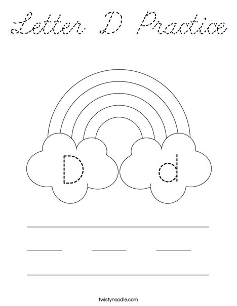 Letter D Practice Coloring Page