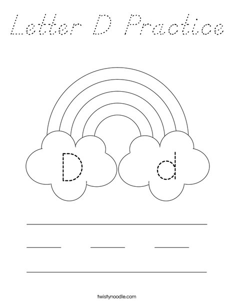 Letter D Practice Coloring Page