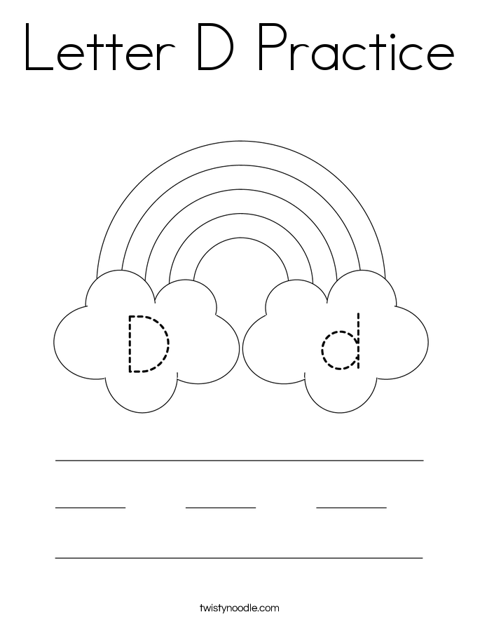 Letter D Practice Coloring Page