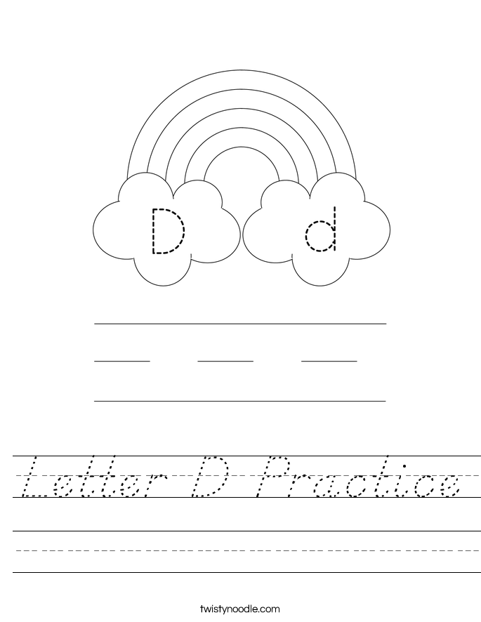 Letter D Practice Worksheet