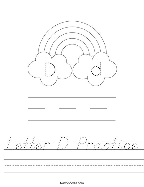 Letter D Practice Worksheet