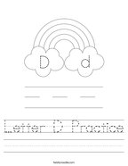 Letter D Practice Handwriting Sheet