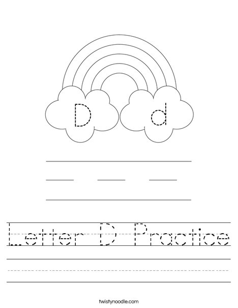 Letter D Practice Worksheet
