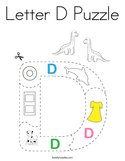Letter D Puzzle Coloring Page