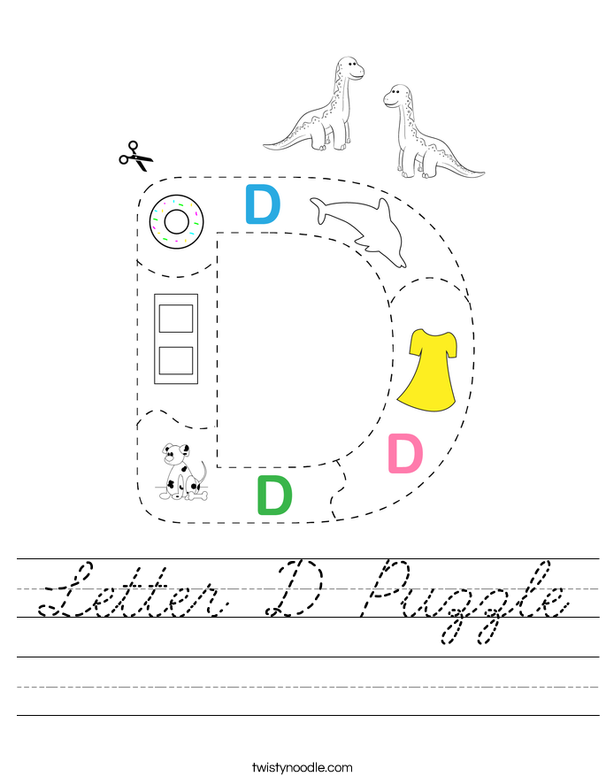 Letter D Puzzle Worksheet
