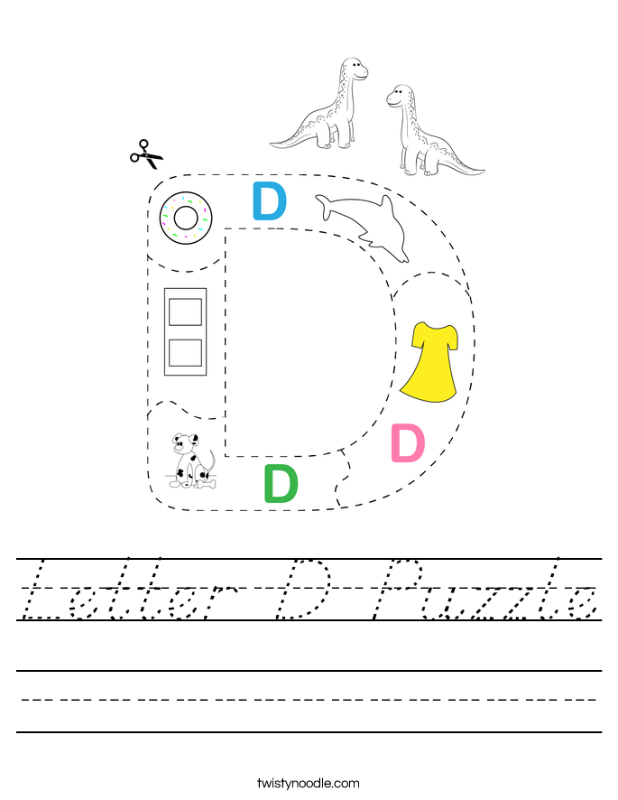 Letter D Puzzle Worksheet