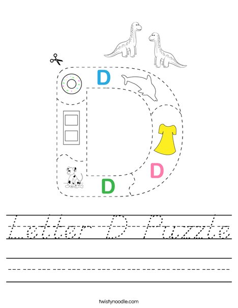 Letter D Puzzle Worksheet