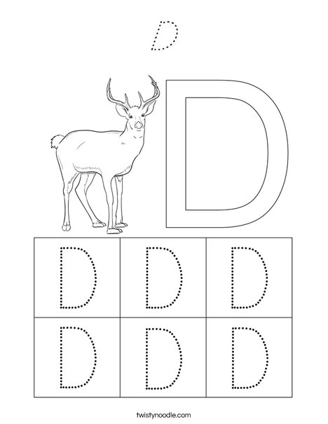 Uppercase Letter D Coloring Page