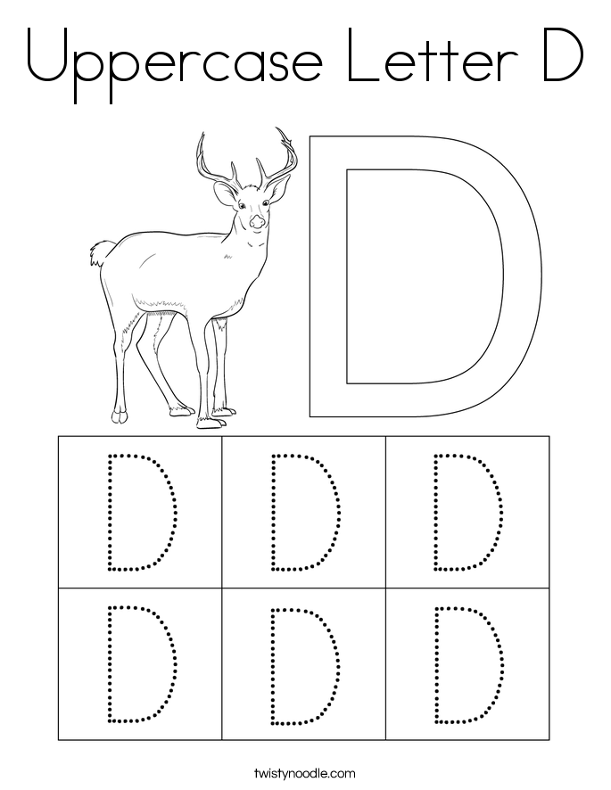 Uppercase Letter D Coloring Page - Twisty Noodle