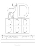 Uppercase Letter D Worksheet