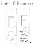 Letter E Bookmark Coloring Page