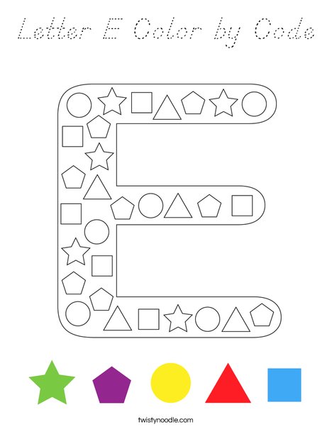 Letter E Color by Code Coloring Page