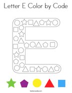 Letter E Color by Code Coloring Page