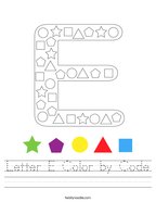 Letter E Color by Code Handwriting Sheet