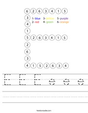 Letter E Color by Number Worksheet