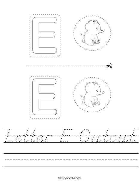 Letter E Cutout Worksheet