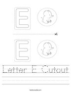 Letter E Cutout Handwriting Sheet