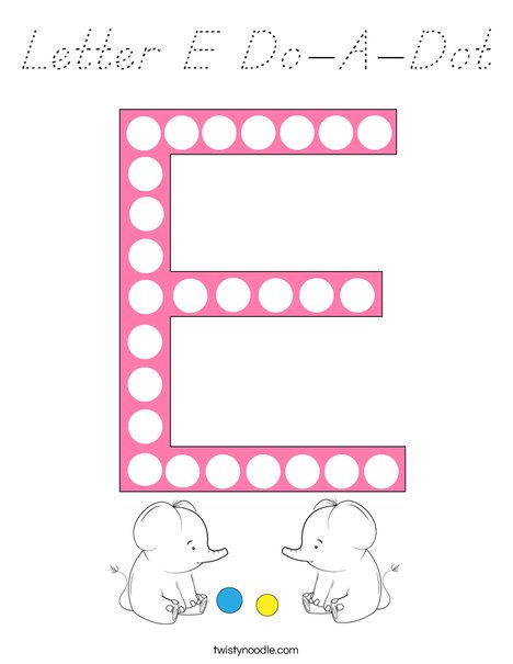 Letter E Do-A-Dot Coloring Page