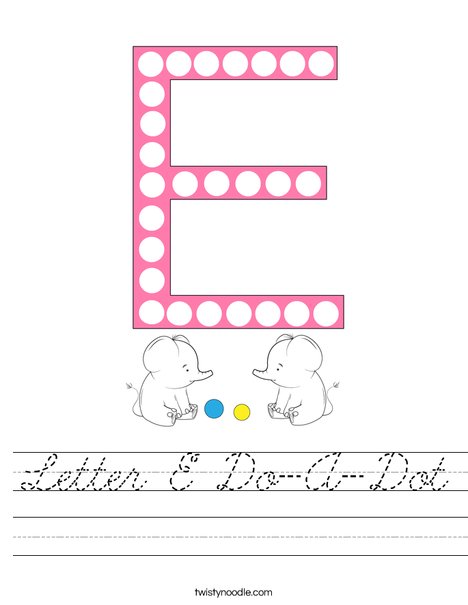 Letter E Do-A-Dot Worksheet