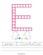 Letter E Do-A-Dot Handwriting Sheet