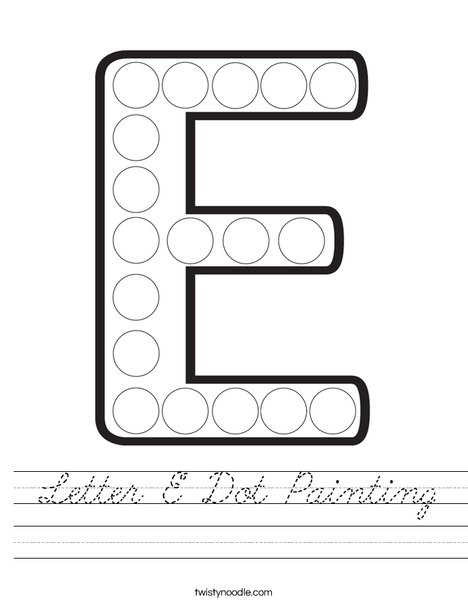 Letter E Dot Painting Worksheet