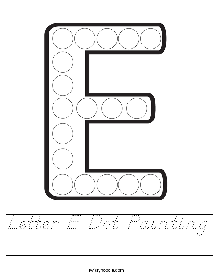 Letter E Dot Painting Worksheet