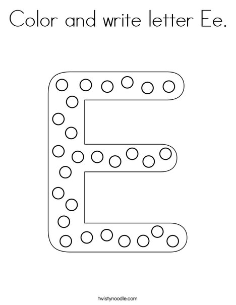 Letter E Dots Coloring Page