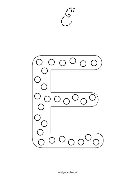 Letter E Dots Coloring Page