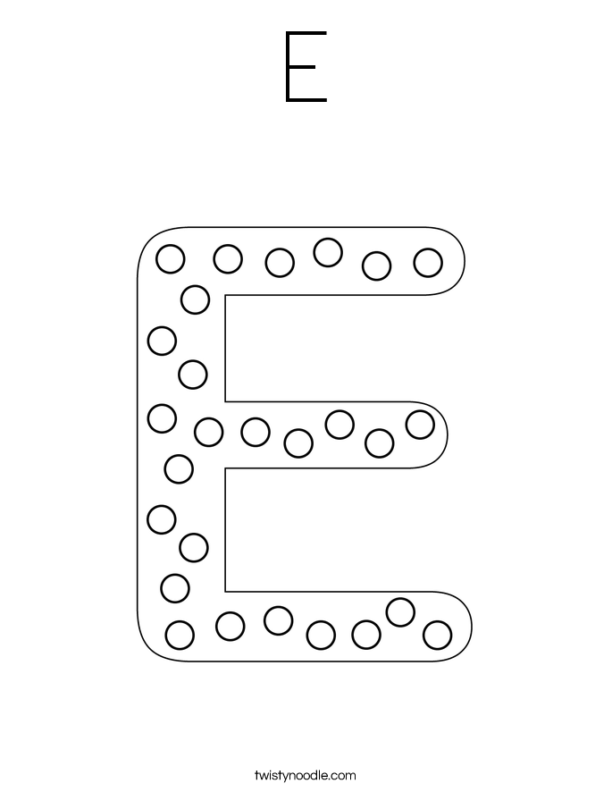 E Coloring Page