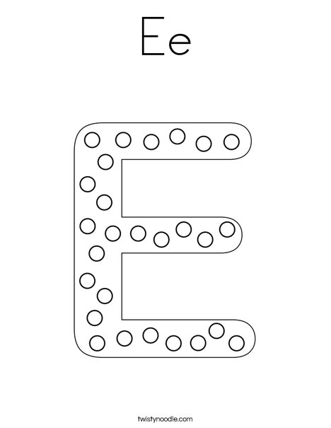 Letter E Dots Coloring Page